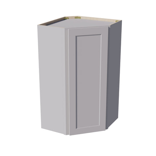 HA - WDC2442: Ash Gray Shaker 24"W x 42"H 1 Door & 2 Shelves Diagonal Wall Corner Cabinet - NextCabinets