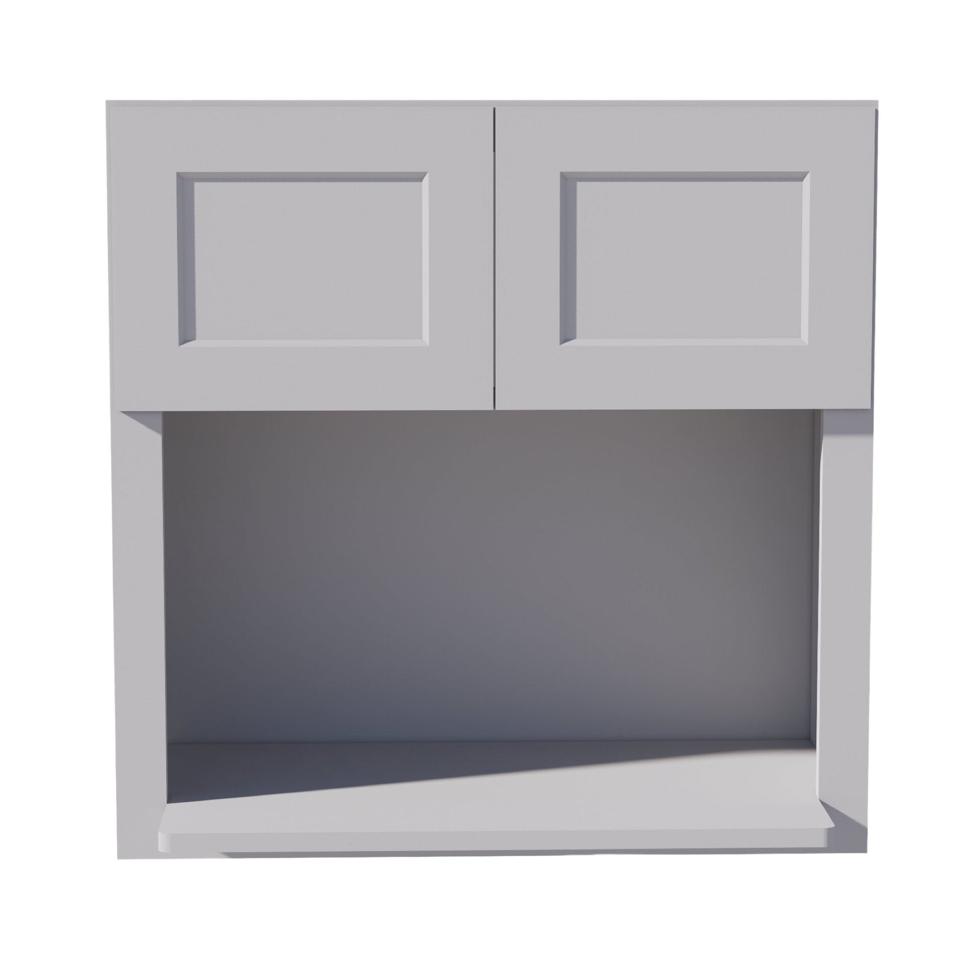 HA - WM3030: Ash Gray Shaker 30"W x 30"H 2 Doors Wall Built - in Microwave Cabinets - NextCabinets