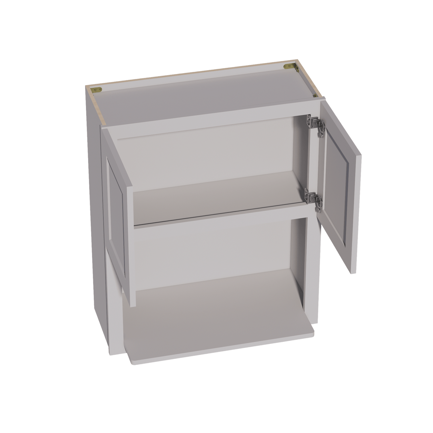 HA - WM3036: Ash Gray Shaker 30"W x 36"H 2 Doors Wall Built - in Microwave Cabinets - NextCabinets