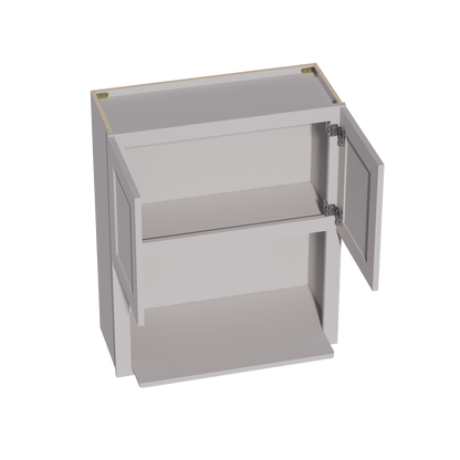 HA - WM3036: Ash Gray Shaker 30"W x 36"H 2 Doors Wall Built - in Microwave Cabinets - NextCabinets