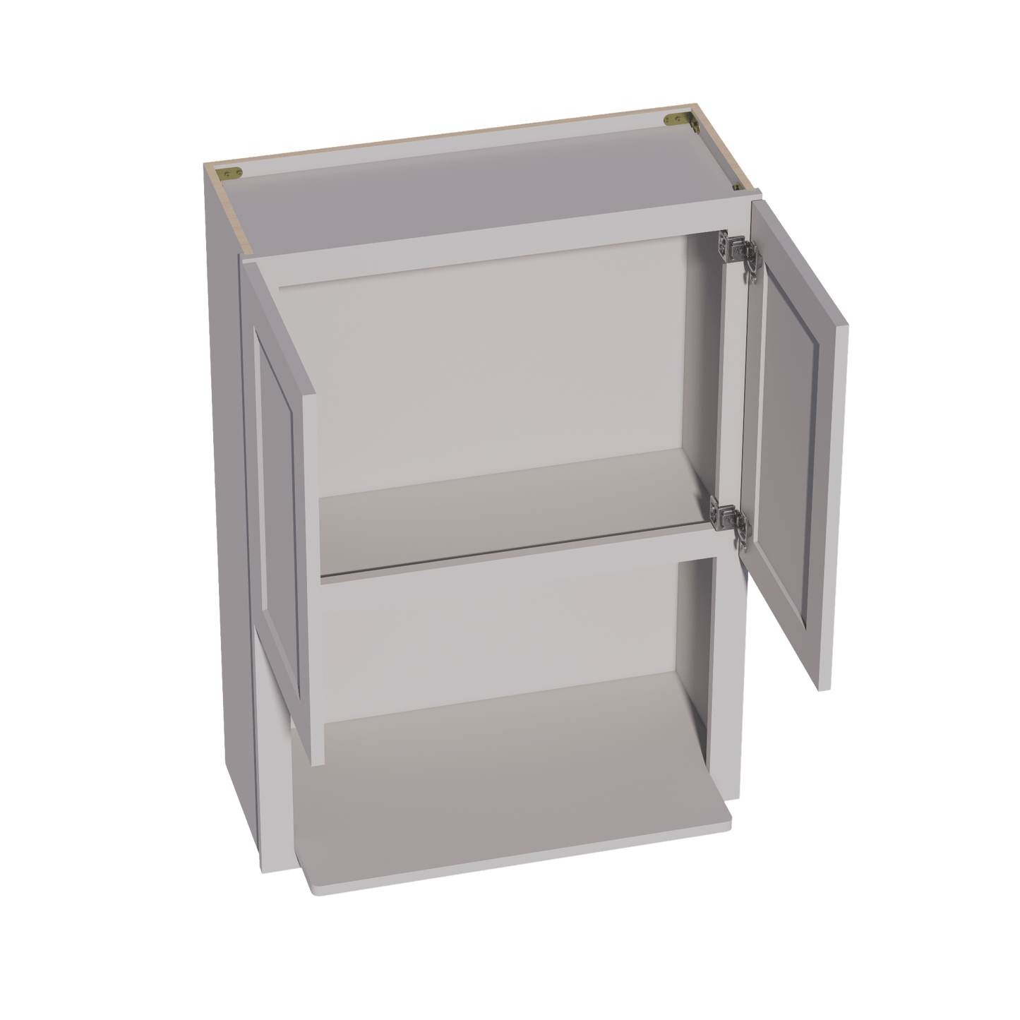 HA - WM3042: Ash Gray Shaker 30"W x 42"H 2 Door & 1 Shelf Wall Built - in Microwave Cabinets - NextCabinets