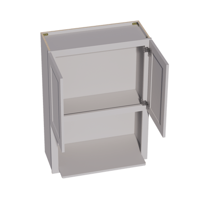 HA - WM3042: Ash Gray Shaker 30"W x 42"H 2 Door & 1 Shelf Wall Built - in Microwave Cabinets - NextCabinets