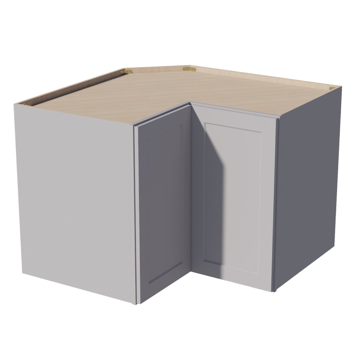 HA - WPC2430: Ash Gray Shaker 24"W x 30"H 1 Door & 2 Shelves Pie Cut Wall Corner Cabinet - NextCabinets