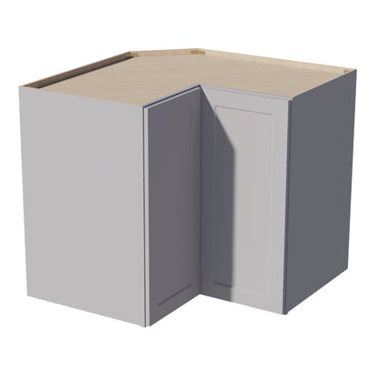 HA - WPC2436: Ash Gray Shaker 24"W x 36"H 1 Door & 2 Shelves Pie Cut Wall Corner Cabinet - NextCabinets