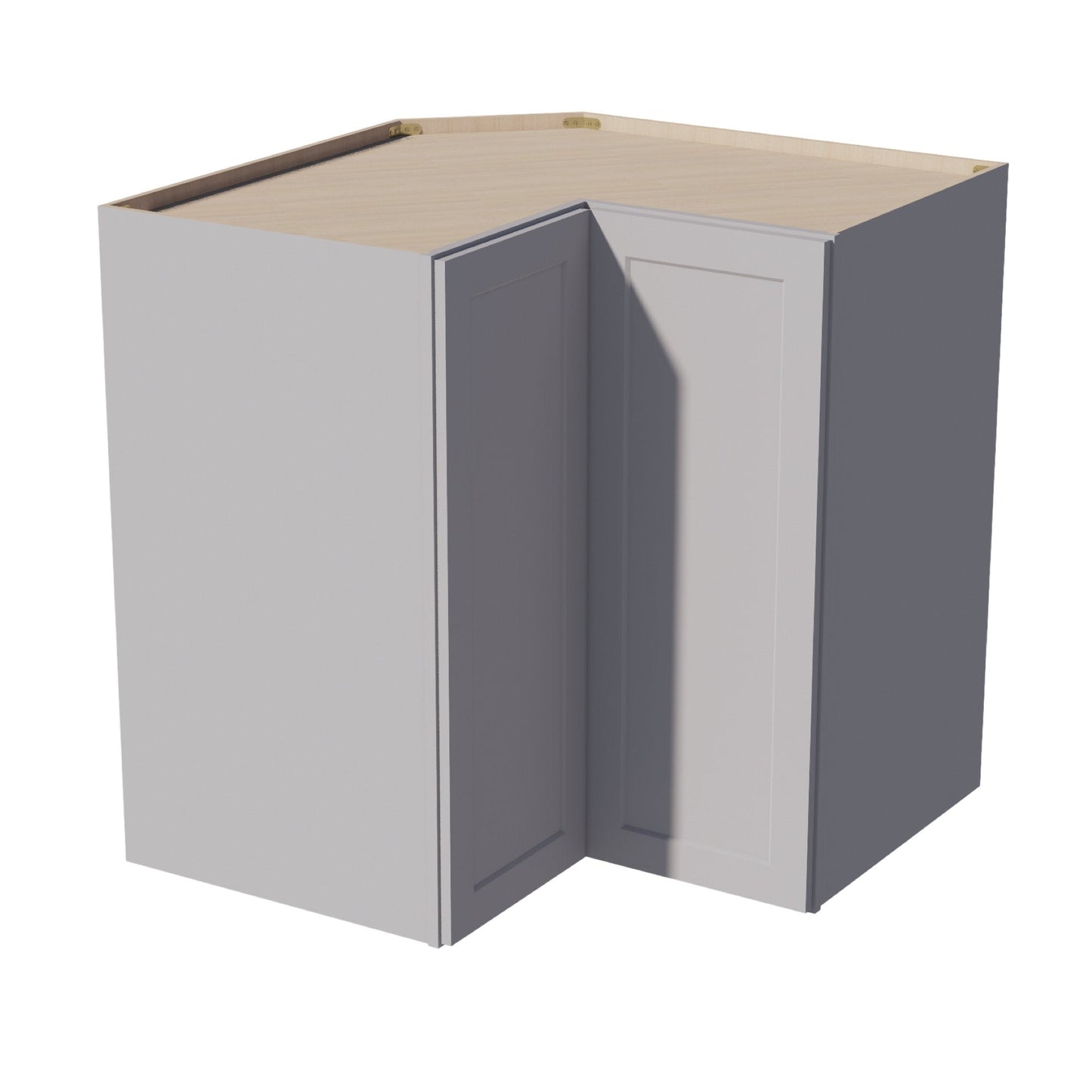 HA - WPC2442: Ash Gray Shaker 24"W x 42"H 1 Door & 3 Shelves Pie Cut Wall Corner Cabinet - NextCabinets