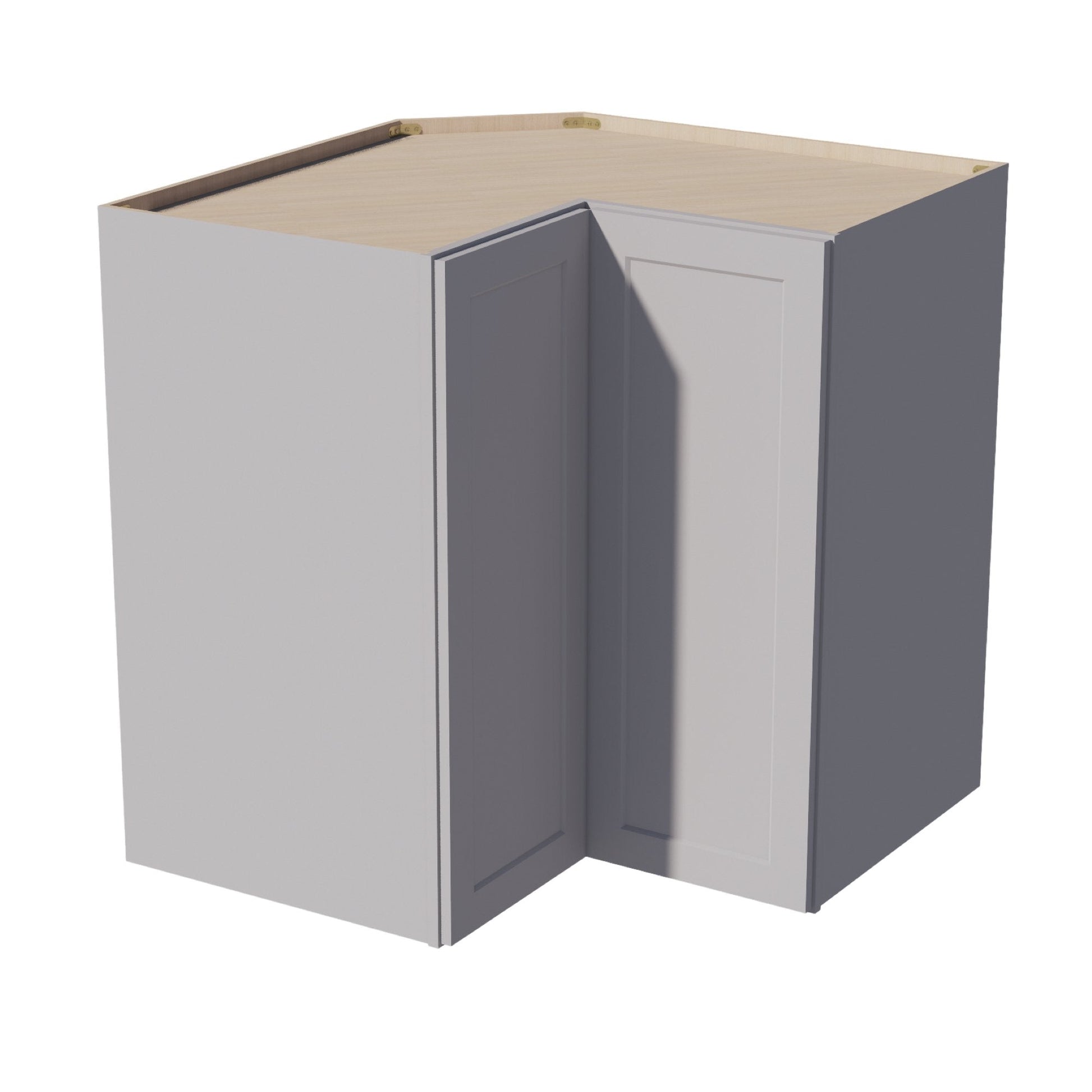 HA - WPC2442: Ash Gray Shaker 24"W x 42"H 1 Door & 3 Shelves Pie Cut Wall Corner Cabinet - NextCabinets