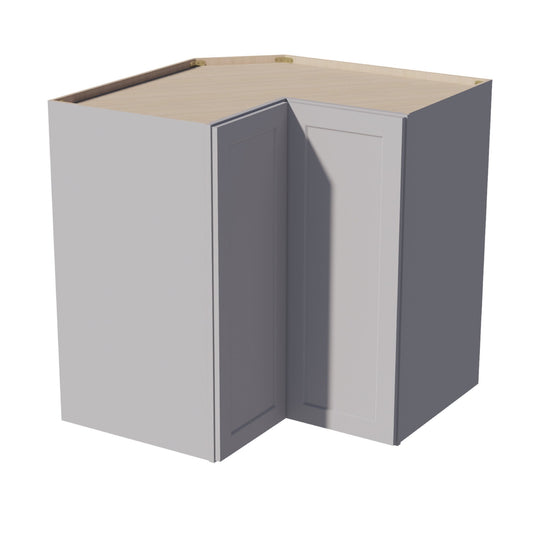 HA - WPC2442: Ash Gray Shaker 24"W x 42"H 1 Door & 3 Shelves Pie Cut Wall Corner Cabinet - NextCabinets