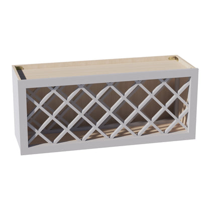 HA - WR3615: Ash Gray Shaker 36"W x 15"H x 12"D Wall Wine Rack Incl. Shelf - NextCabinets