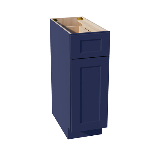 HB - B12: Indigo Blue Shaker 12" 1 Drawer 1 Door Standard Base Cabinet - NextCabinets