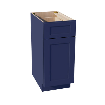 HB - B15: Indigo Blue Shaker 15" 1 Drawer 1 Door Standard Base Cabinet - NextCabinets