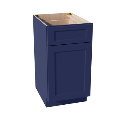 HB - B18: Indigo Blue Shaker 18" 1 Drawer 1 Door Standard Base Cabinet - NextCabinets