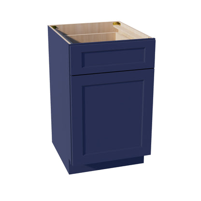 HB - B21: Indigo Blue Shaker 21" 1 Drawer 1 Door Standard Base Cabinet - NextCabinets