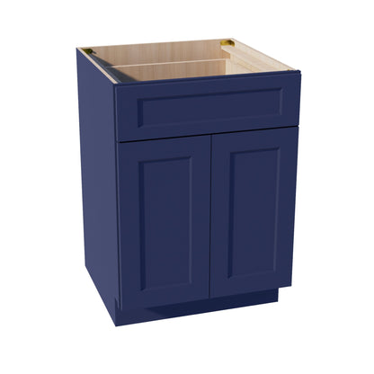 HB - B24: Indigo Blue Shaker 24" 1 Drawer 2 Doors Standard Base Cabinet - NextCabinets