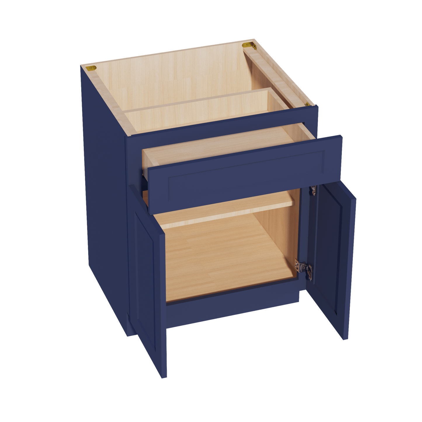 HB - B27: Indigo Blue Shaker 27" 1 Drawer 2 Doors Standard Base Cabinet - NextCabinets