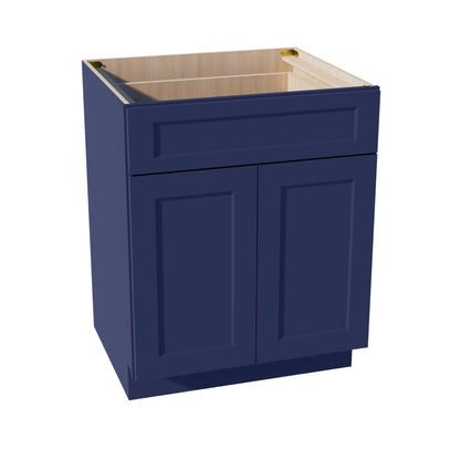 HB - B27: Indigo Blue Shaker 27" 1 Drawer 2 Doors Standard Base Cabinet - NextCabinets