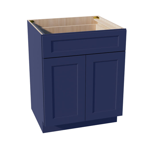 HB - B27: Indigo Blue Shaker 27" 1 Drawer 2 Doors Standard Base Cabinet - NextCabinets