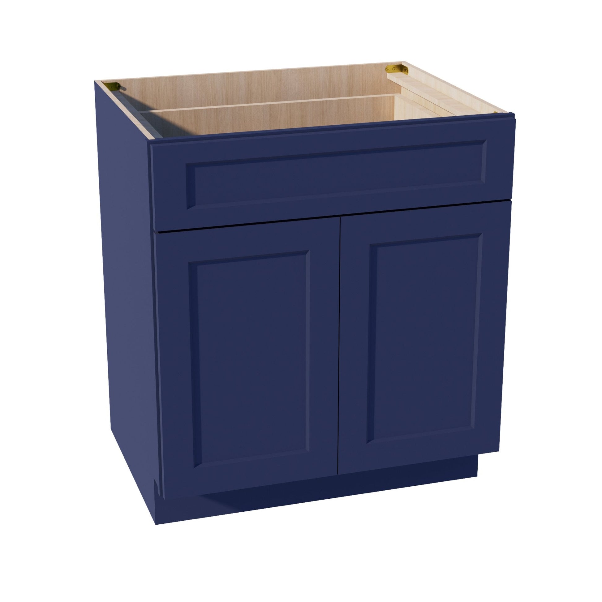 HB - B30: Indigo Blue Shaker 30" 1 Drawer 2 Door Standard Base Cabinet - NextCabinets