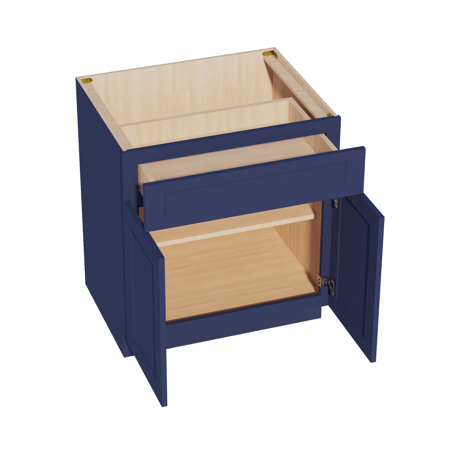 HB - B30: Indigo Blue Shaker 30" 1 Drawer 2 Doors Standard Base Cabinet - NextCabinets