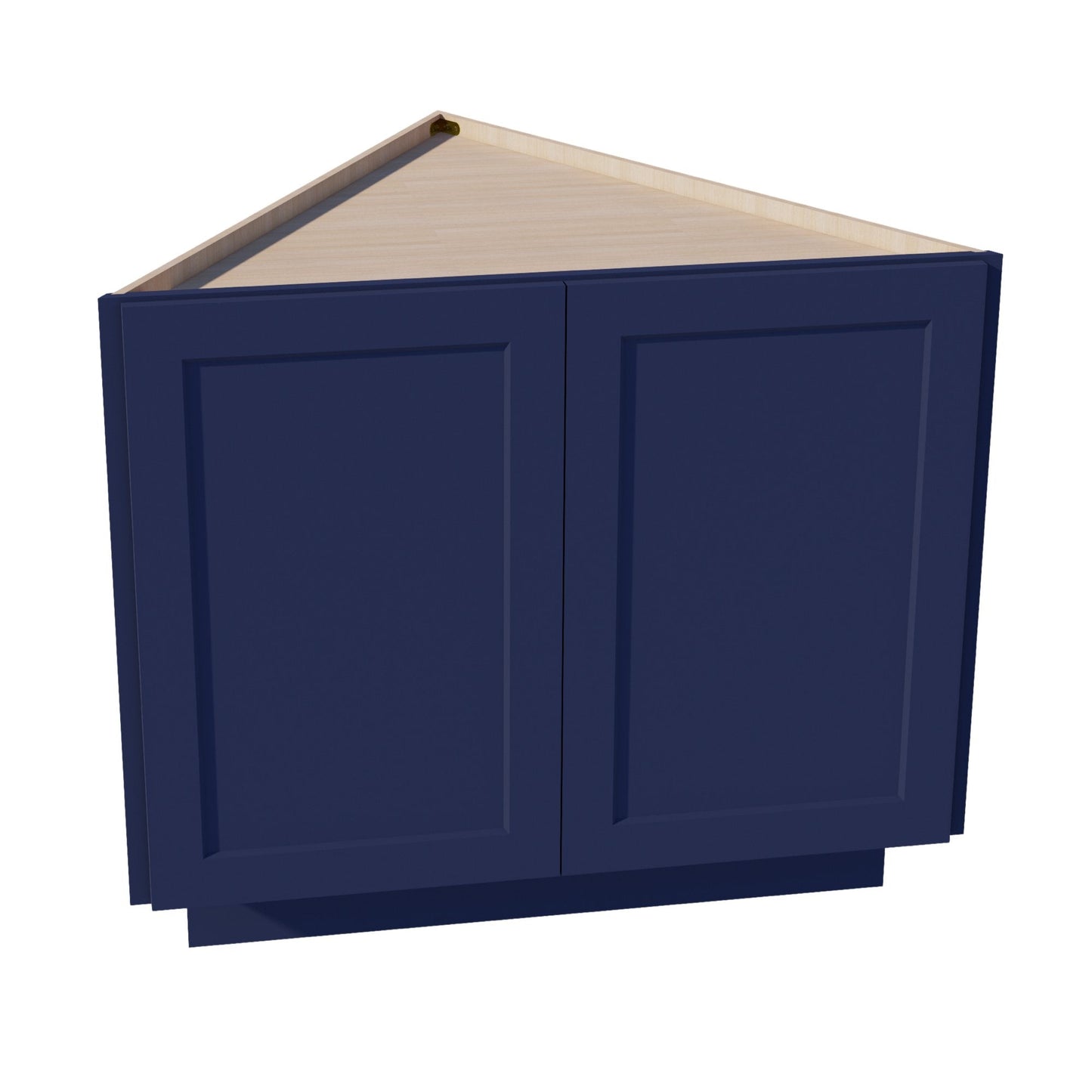 HB - BEC24: Indigo Blue Shaker 24" 2 Full Height Door Angled End Base Cabinets - NextCabinets