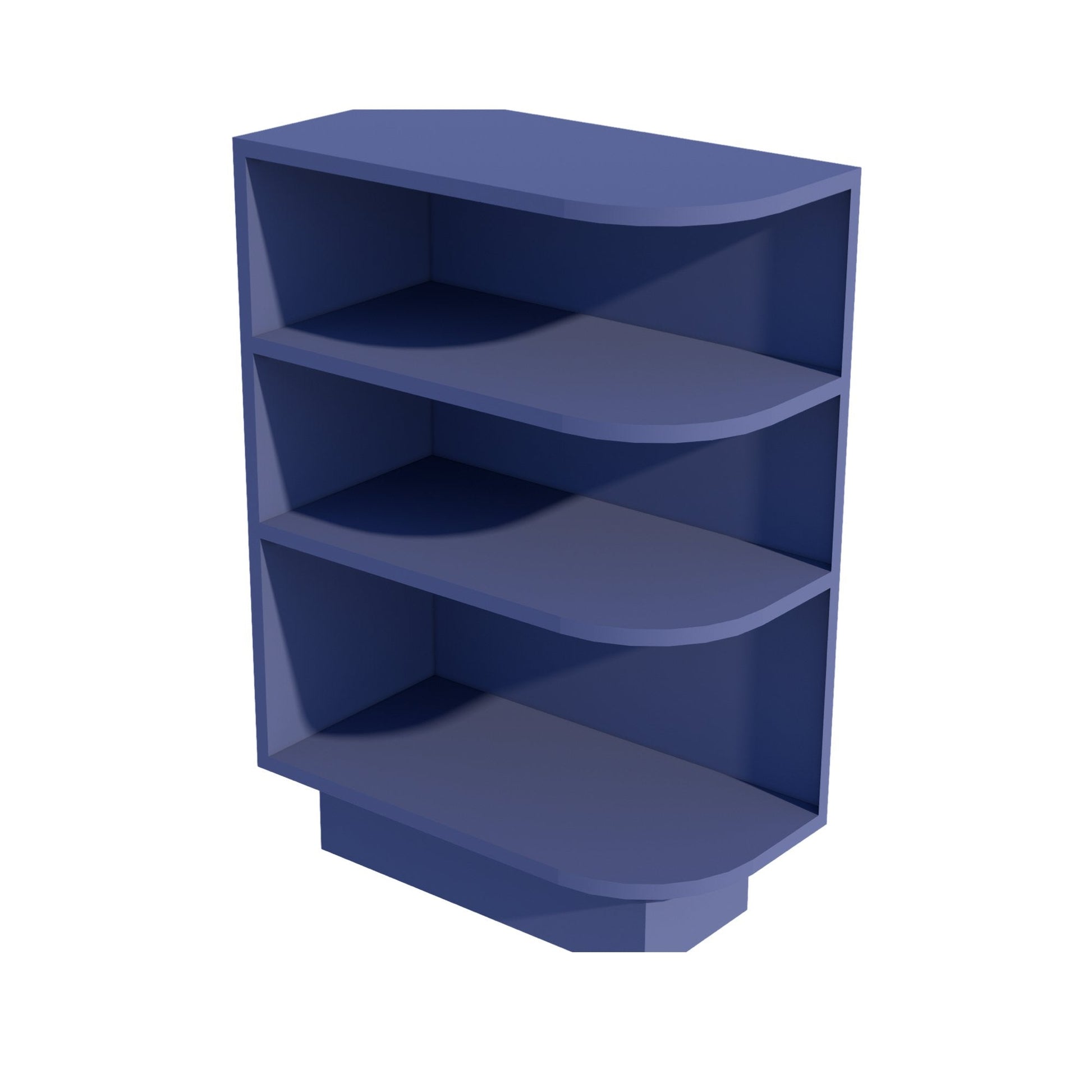 HB - BES12L: Indigo Blue Shaker 12" 4 Shelves End Shelf Corner Base Cabinets (Left Open) - NextCabinets