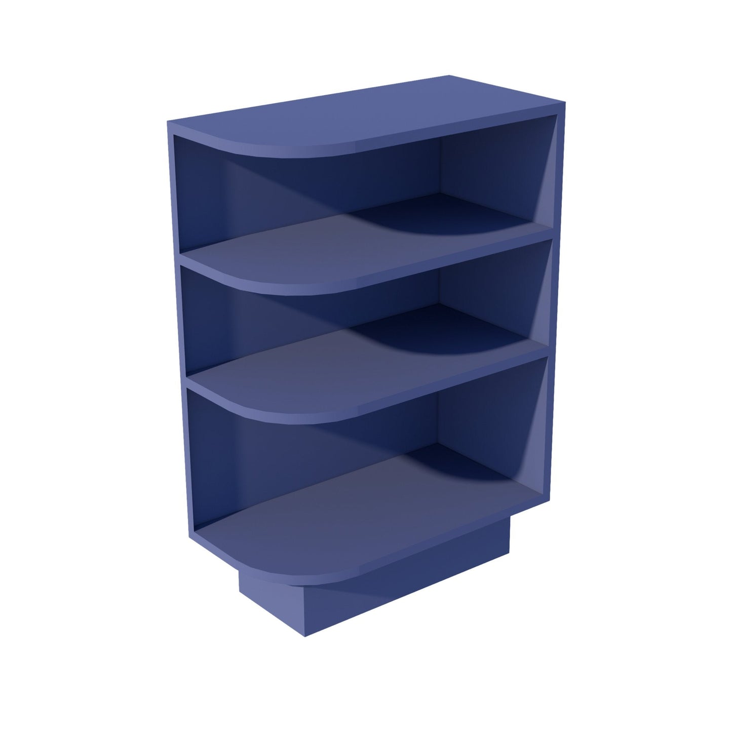 HB - BES12R: Indigo Blue Shaker 12" 4 Shelves End Shelf Corner Base Cabinets (Right Open) - NextCabinets