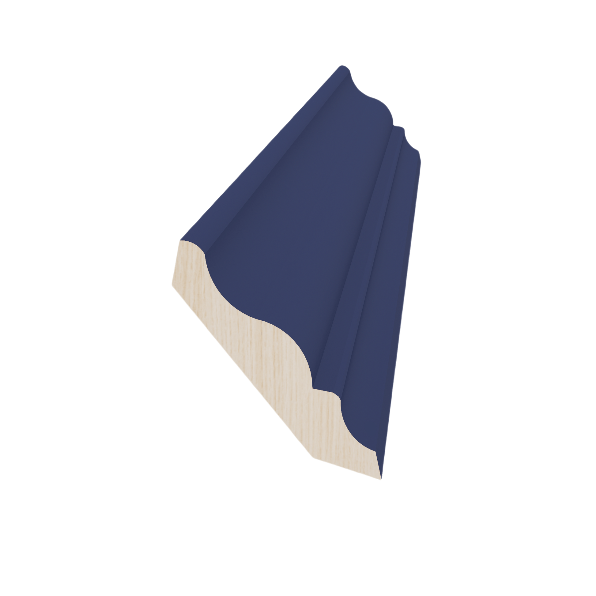 HB - CM6: Indigo Blue Shaker 96"W x 3 - 1/2"H x 2 - 1/2"D Crown Molding - NextCabinets