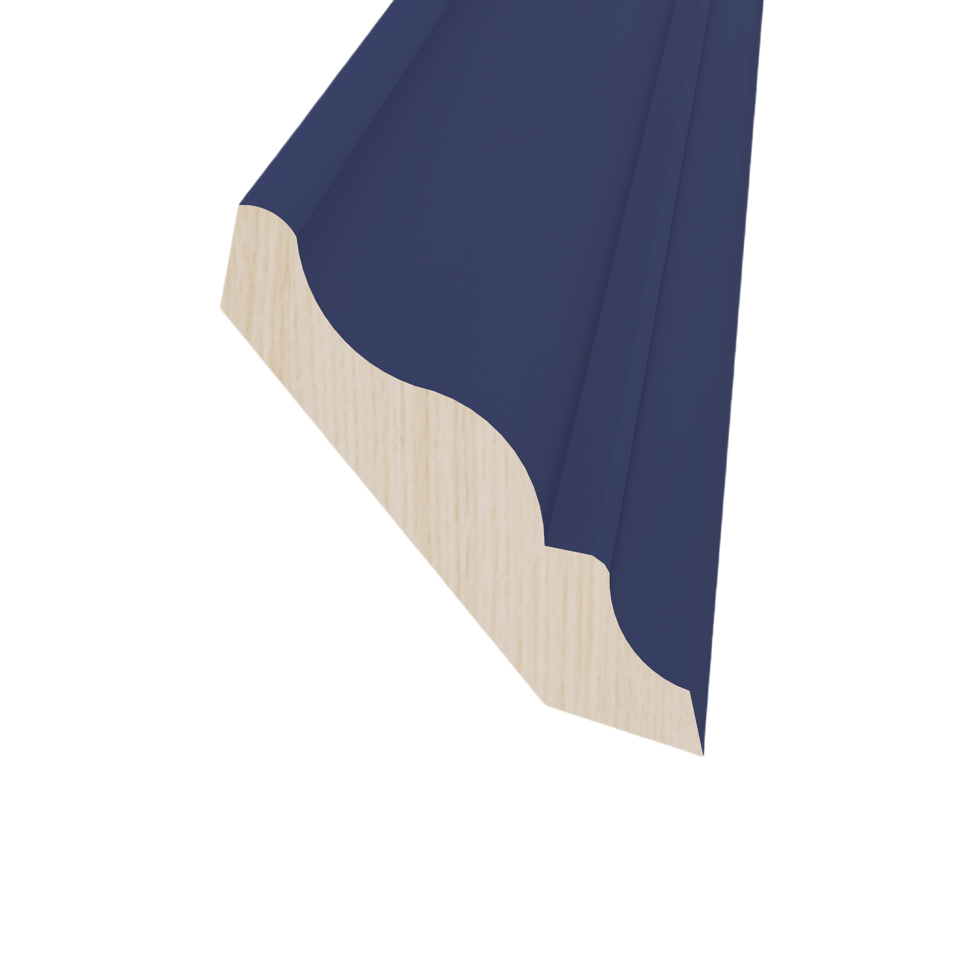 HB - CM6: Indigo Blue Shaker 96"W x 3 - 1/2"H x 2 - 1/2"D Crown Molding - NextCabinets