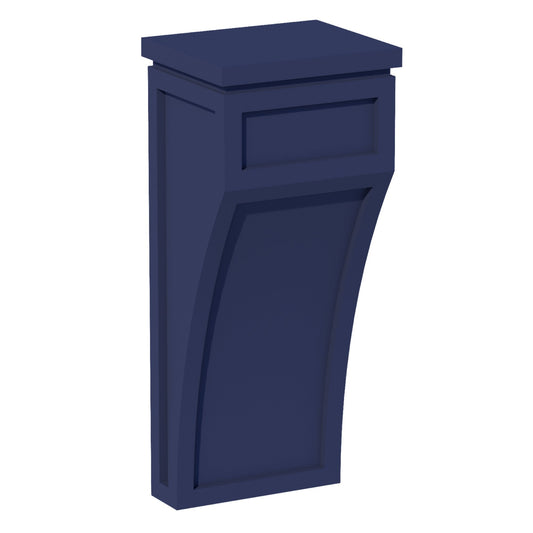 HB - CML: Indigo Blue Shaker 5 - 1/4"W x 12 - 1/2"H x 4 - 1/2"D Large Corbel - NextCabinets