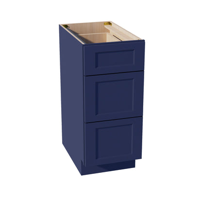 HB - DB15: Indigo Blue Shaker 15" 3 Drawers Base Cabinet - NextCabinets