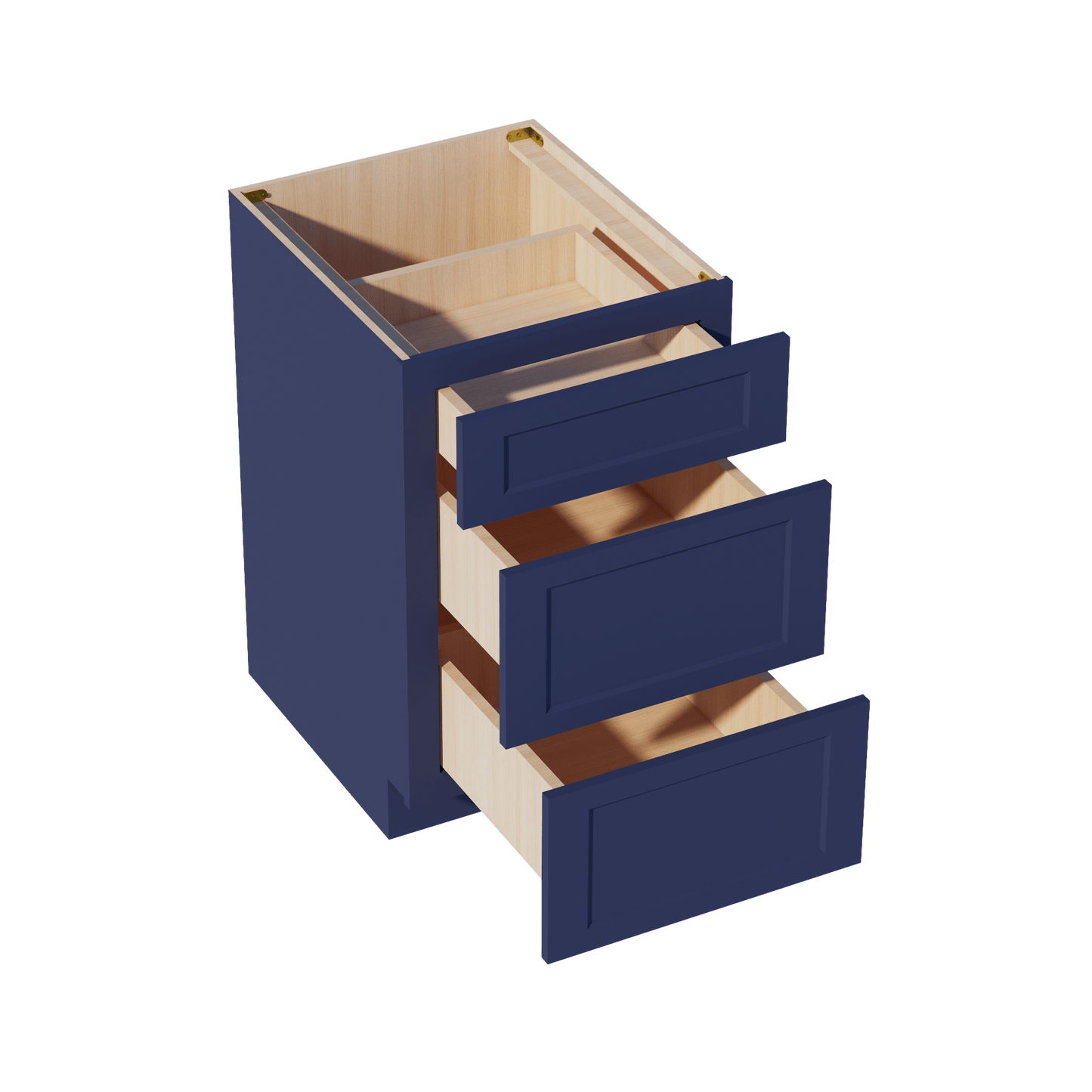 HB - DB21: Indigo Blue Shaker 21" 3 Drawers Base Cabinet - NextCabinets