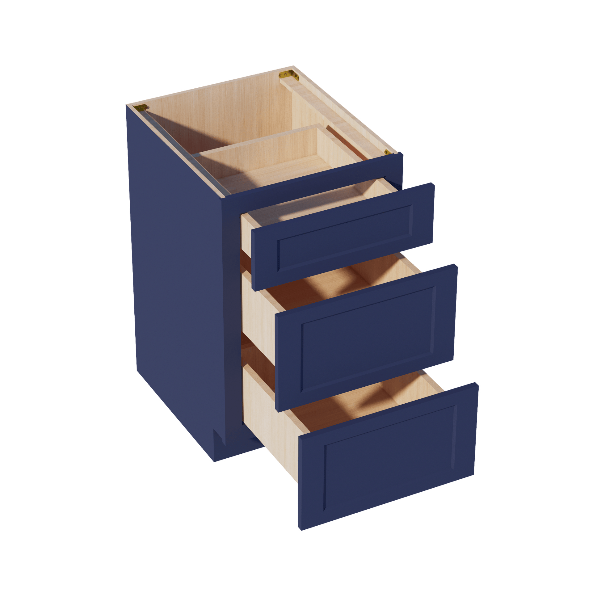 HB - DB21: Indigo Blue Shaker 21" 3 Drawers Base Cabinet - NextCabinets