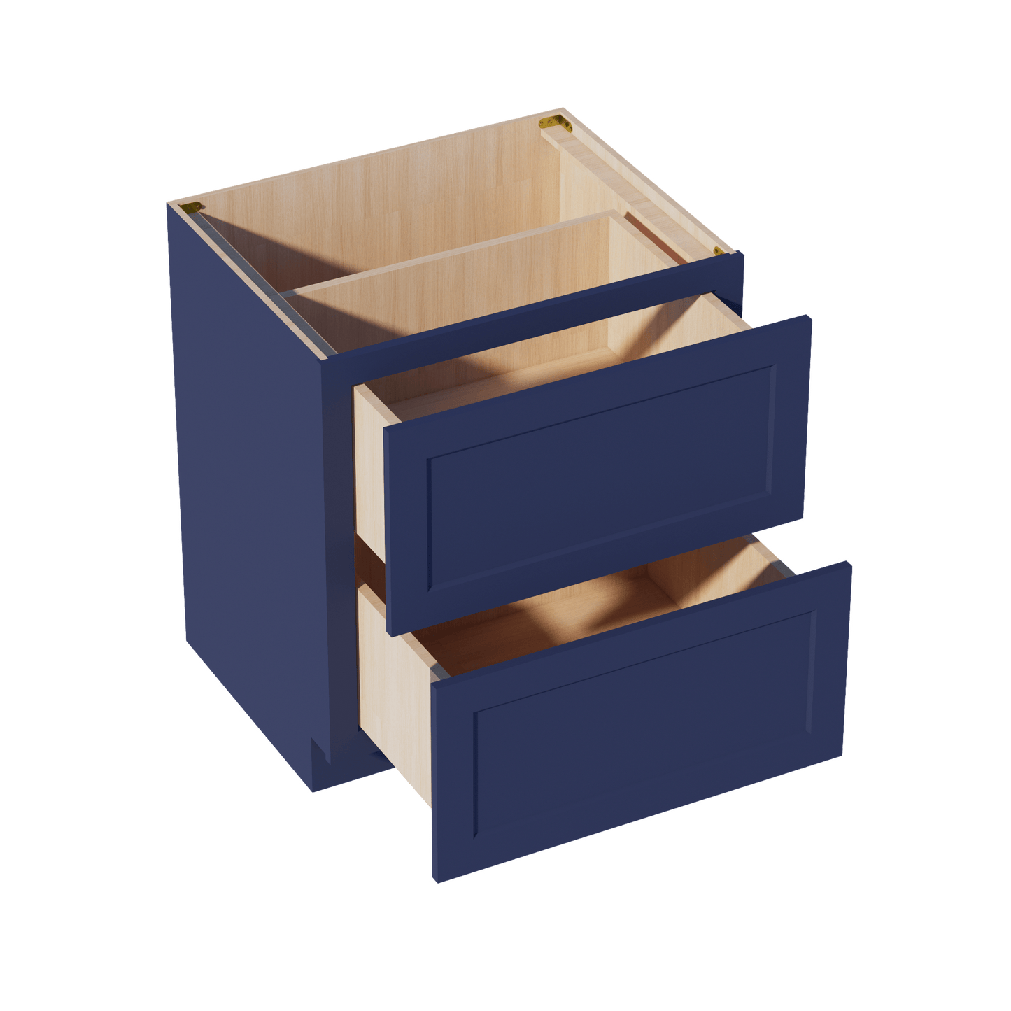 HB - DB30 - 2: Indigo Blue Shaker 30" 2 Drawers Base Cabinet - NextCabinets