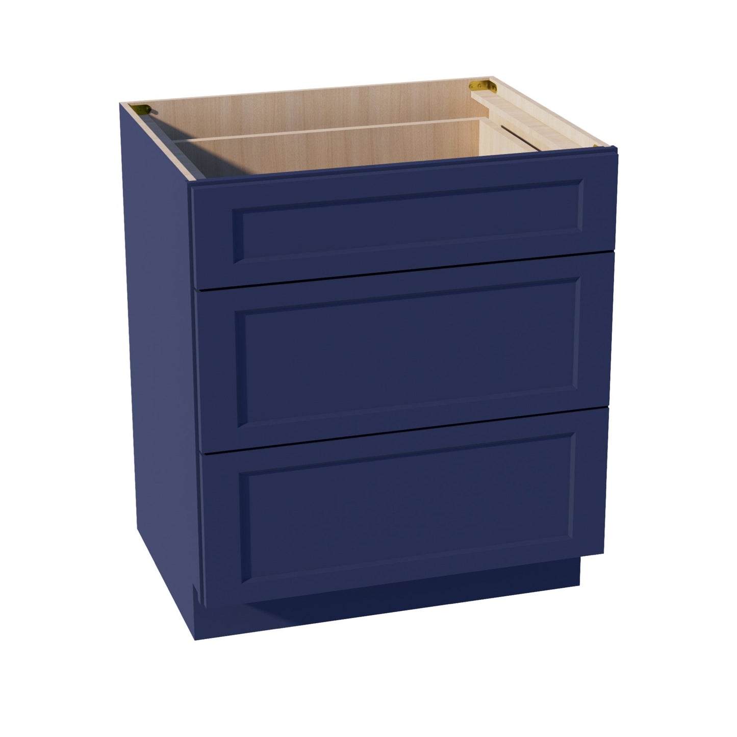 HB - DB30: Indigo Blue Shaker 30" 3 Drawers Base Cabinet - NextCabinets