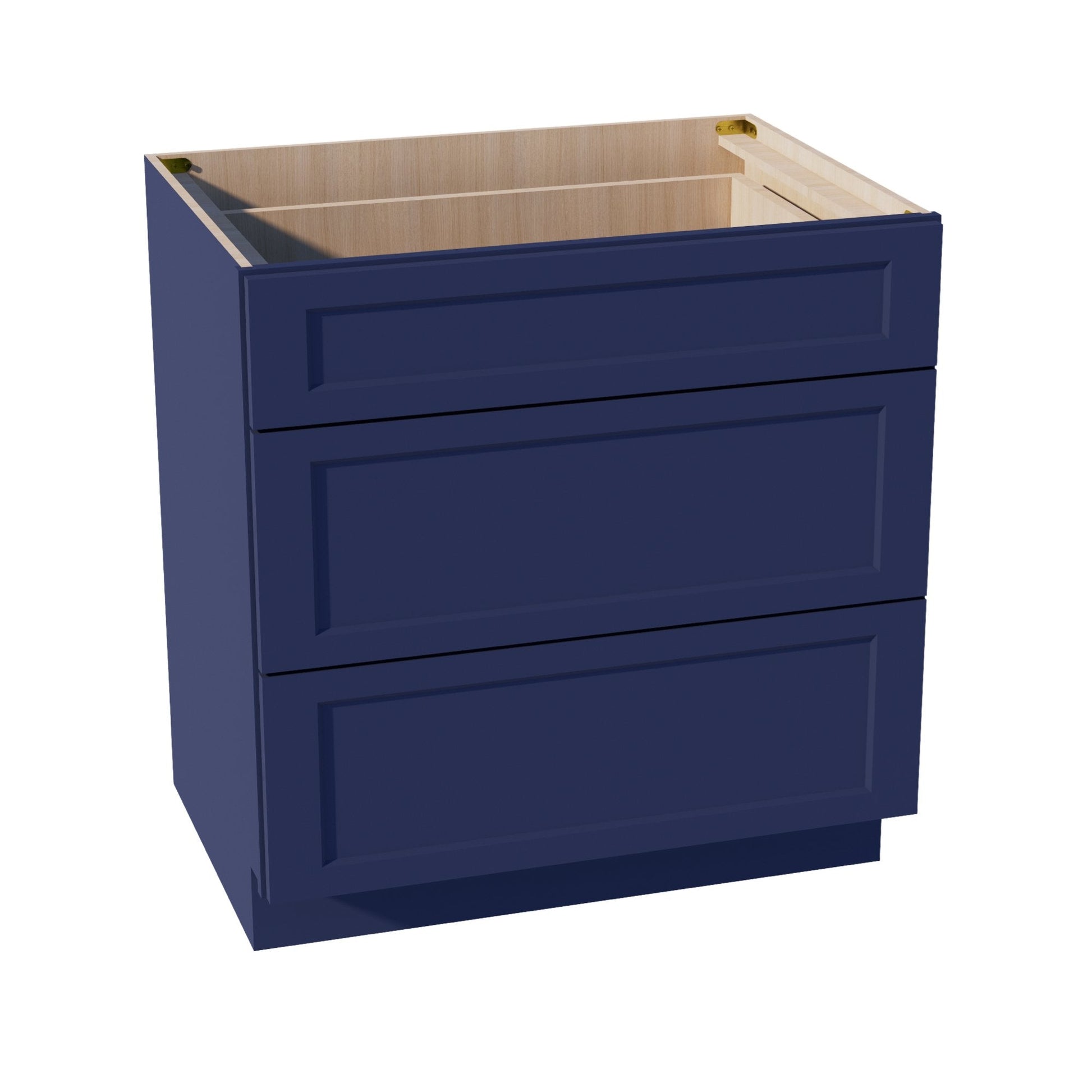 HB - DB33: Indigo Blue Shaker 33" 3 Drawers Base Cabinet - NextCabinets