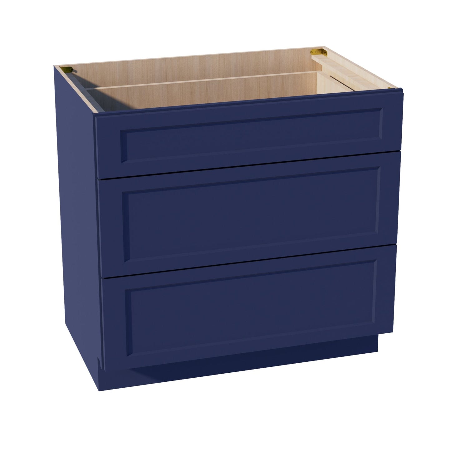 HB - DB36: Indigo Blue Shaker 36" 3 Drawers Base Cabinet - NextCabinets