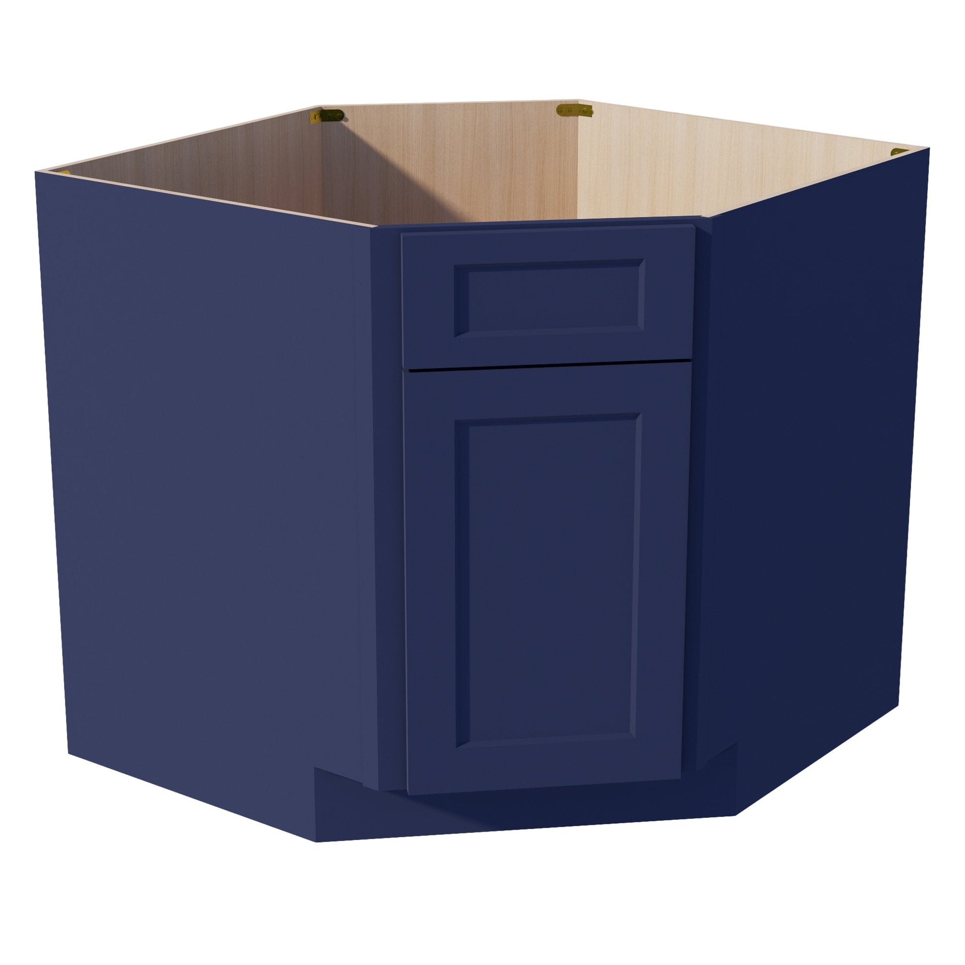 HB - DSB36: Indigo Blue Shaker 39" 1 Door 1 False Drawer Corner Sink Base Cabinet - NextCabinets