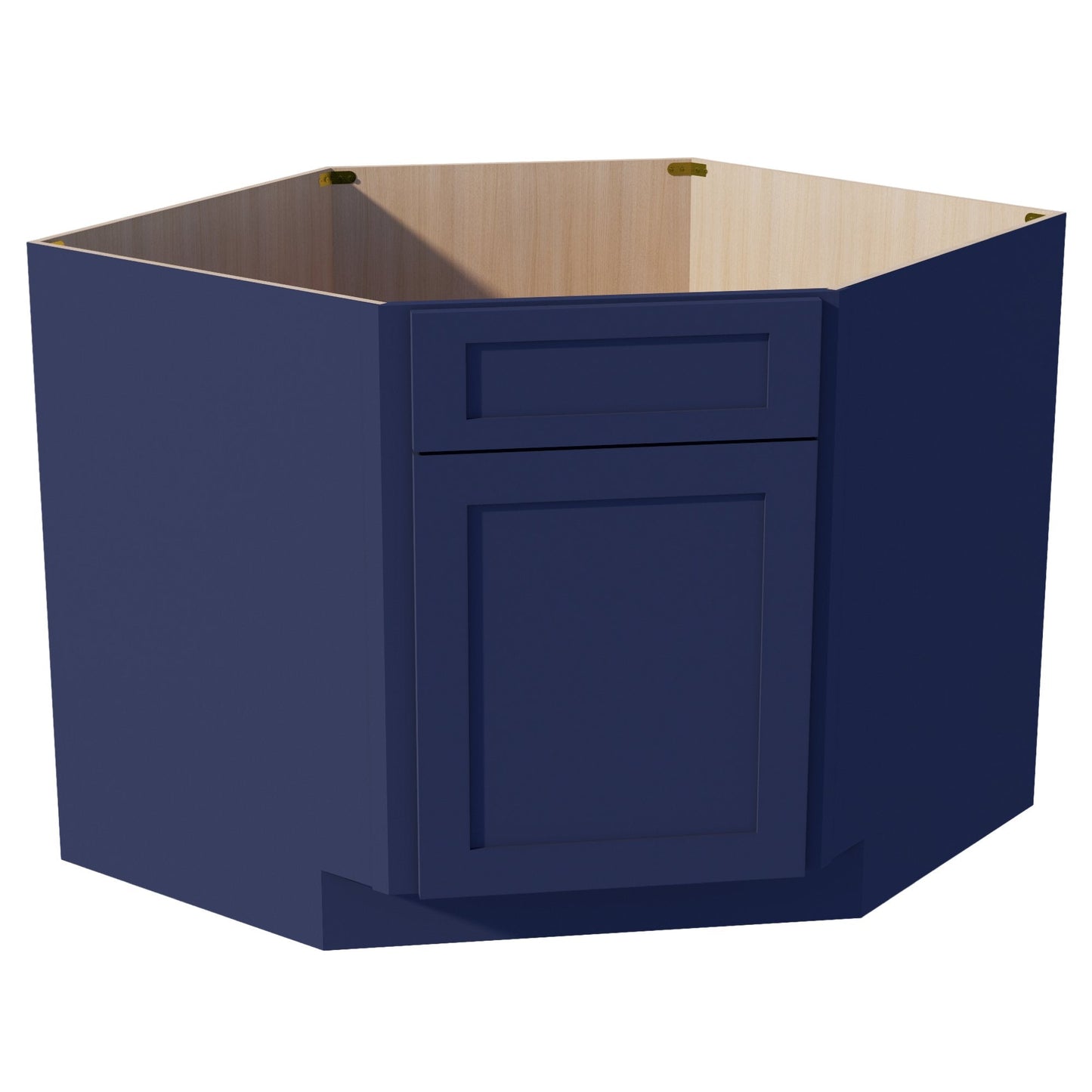 HB - DSB42: Indigo Blue Shaker 42" 1 Door & 1 False Drawer Corner Sink Base Cabinet - NextCabinets