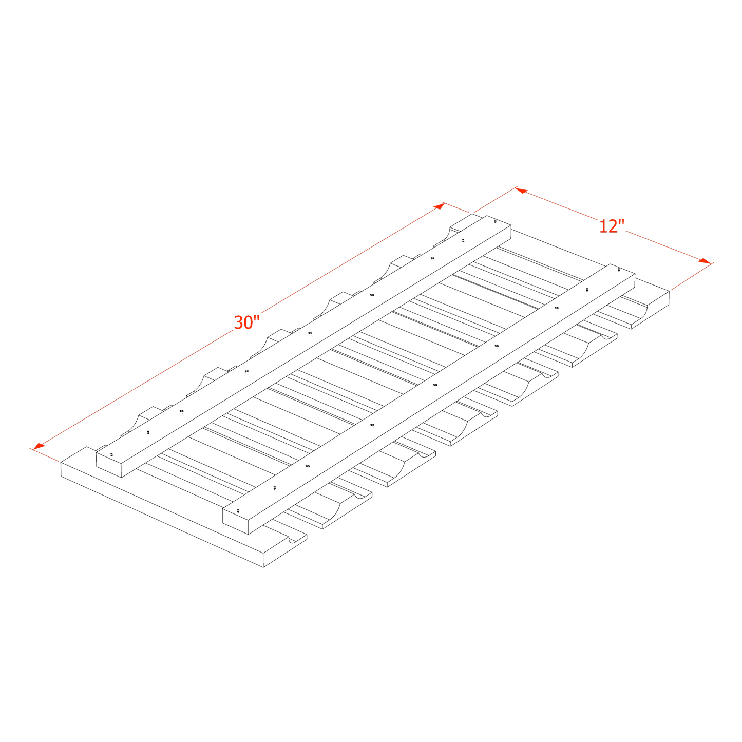HB - GL30: Indigo Blue Shaker 30"W x 1 - 1/2"H x 12"D Wall Glass Holder - NextCabinets