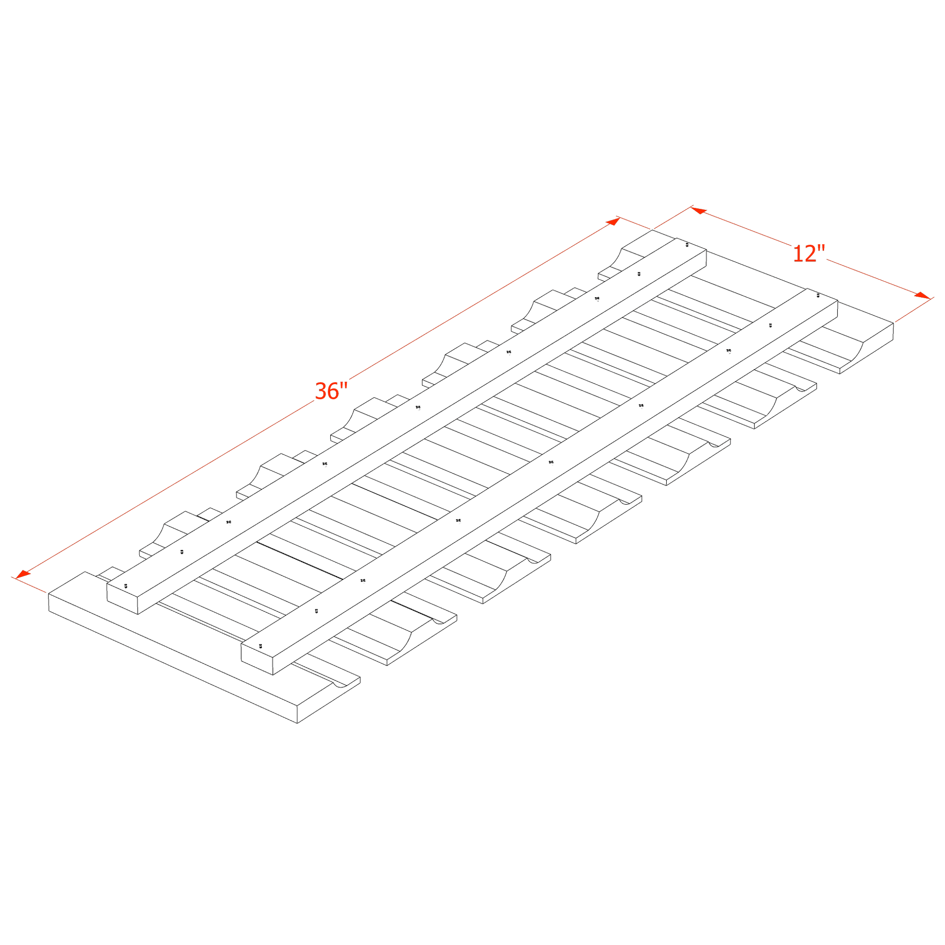 HB - GL36: Indigo Blue Shaker 36"W x 1 - 1/2"H x 12"D Wall Glass Holder - NextCabinets