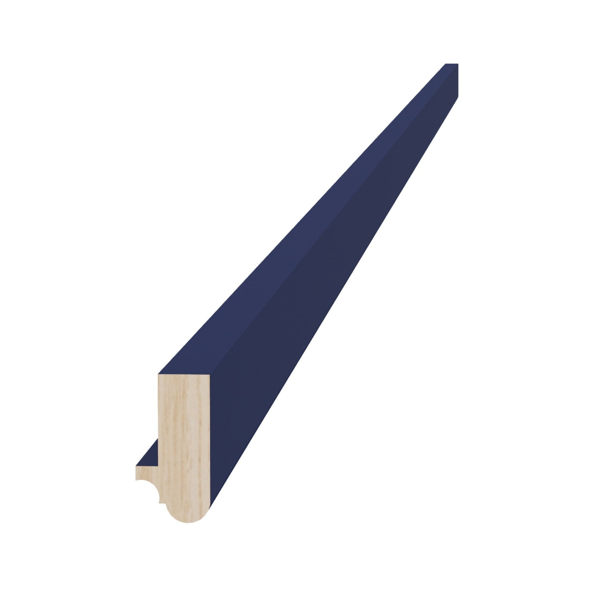 HB - LRM: Indigo Blue Shaker 96"W x 1 - 1/2"H x 3/4"D Light Rail Molding - NextCabinets