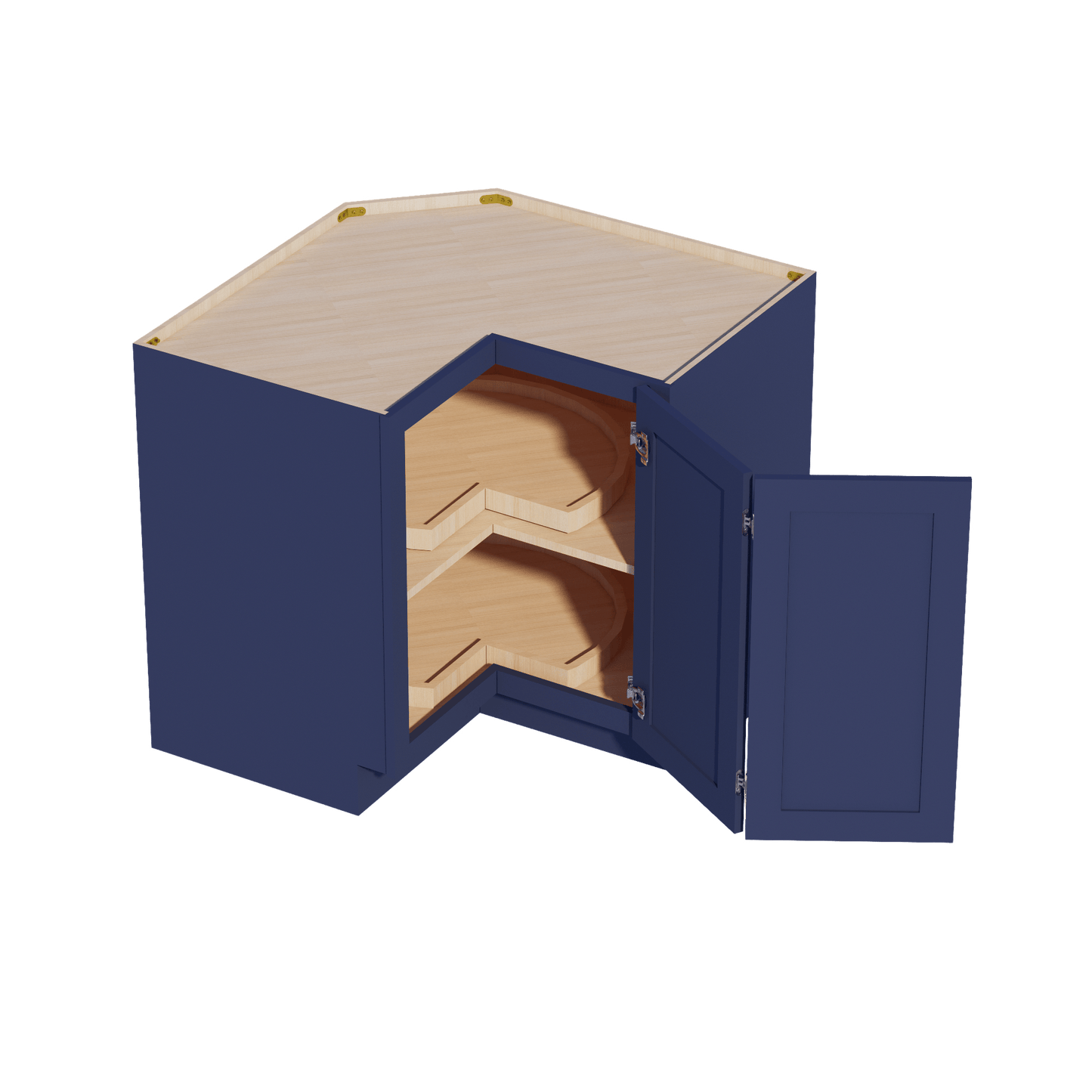 HB - LSB33: Indigo Blue Shaker 33" 2 Doors Lazy Susan Corner Base Cabinets - NextCabinets