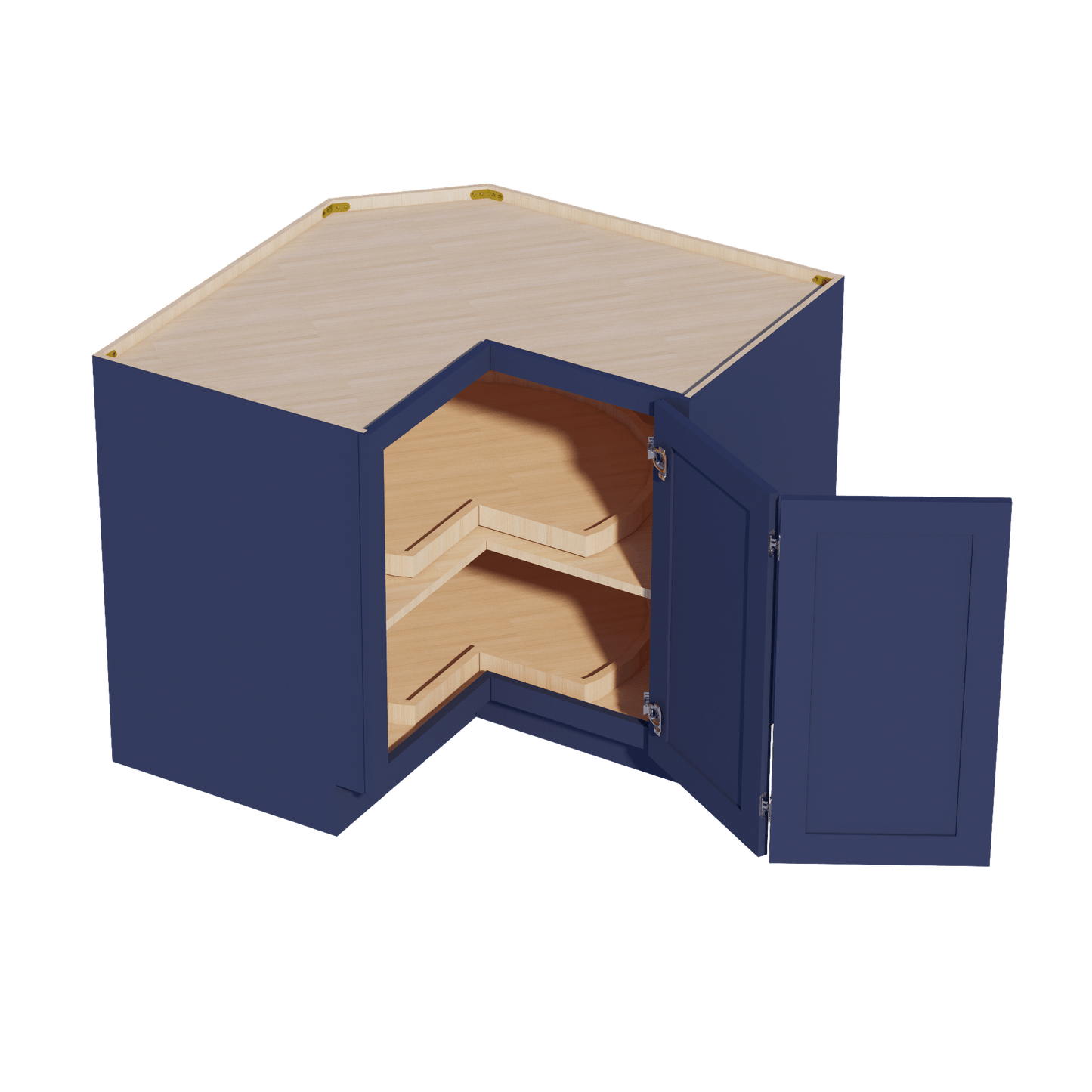 HB - LSB36: Indigo Blue Shaker 36" 2 Doors Lazy Susan Corner Base Cabinets - NextCabinets