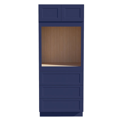HB - OC3384: Indigo Blue Shaker 33"W x 84"H x 24"D 2 Doors & 3 Drawers Tall Oven Shelf Cabinets - NextCabinets
