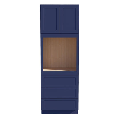 HB - OC3396: Indigo Blue Shaker 33"W x 96"H x 24"D 2 Doors & 3 Drawers Tall Oven Shelf Cabinets - NextCabinets