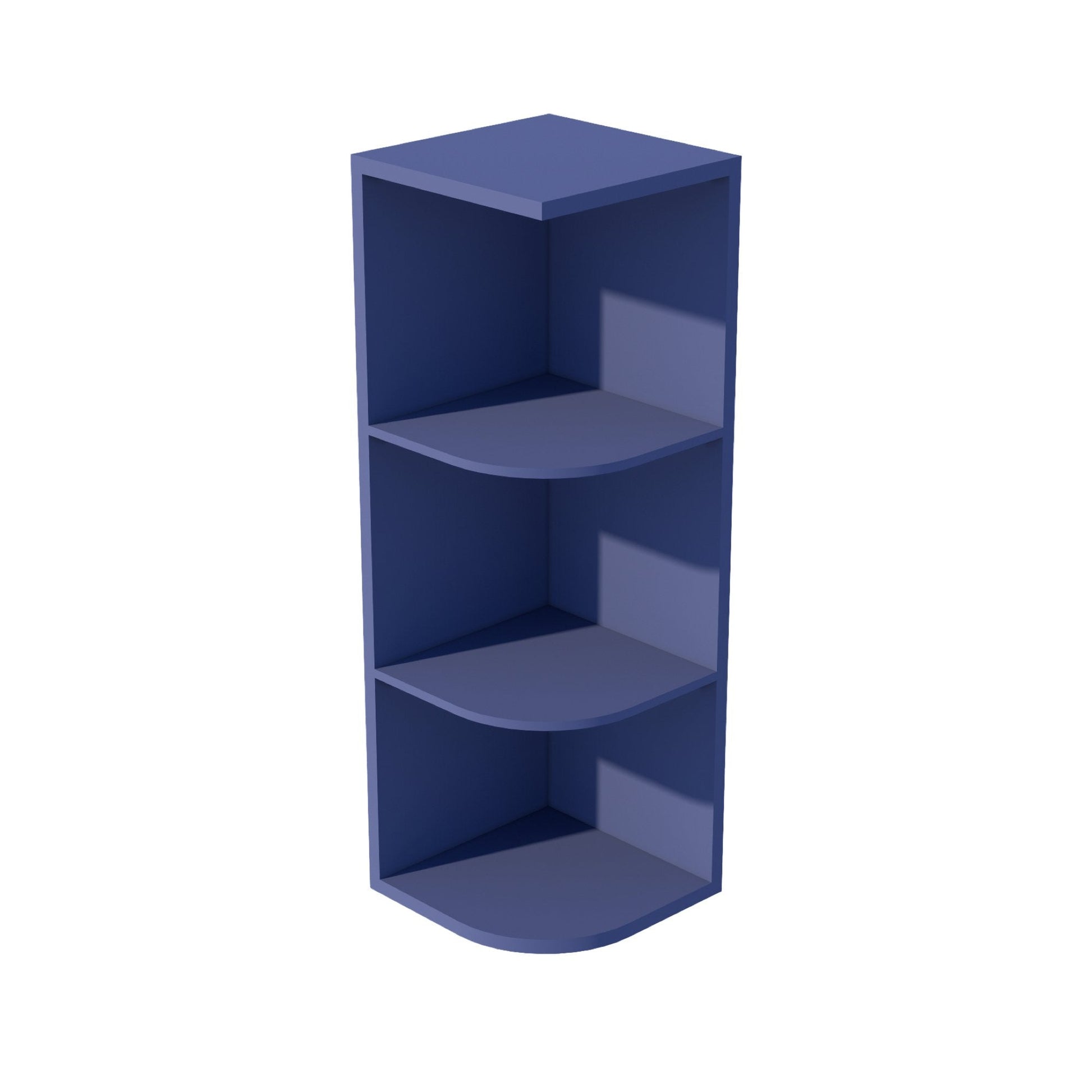 HB - OE1236: Indigo Blue Shaker 12"W x 36"H 4 Shelves Wall End Shelf Cabinet - NextCabinets