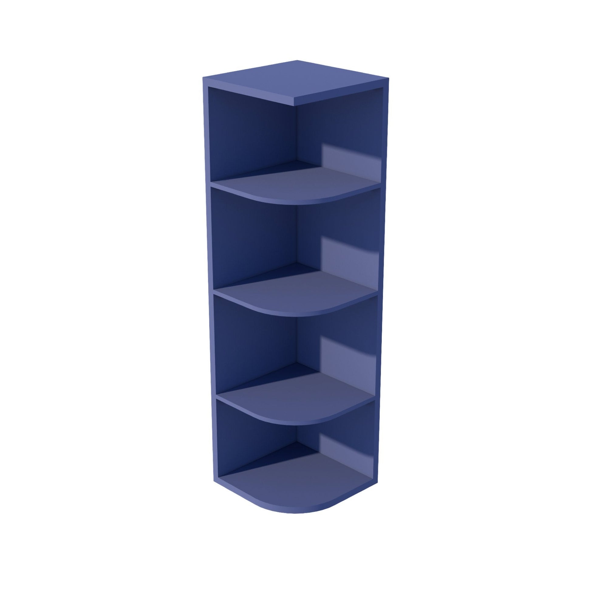 HB - OE1242: Indigo Blue Shaker 12"W x 42"H 4 Shelves Wall End Shelf Cabinet - NextCabinets