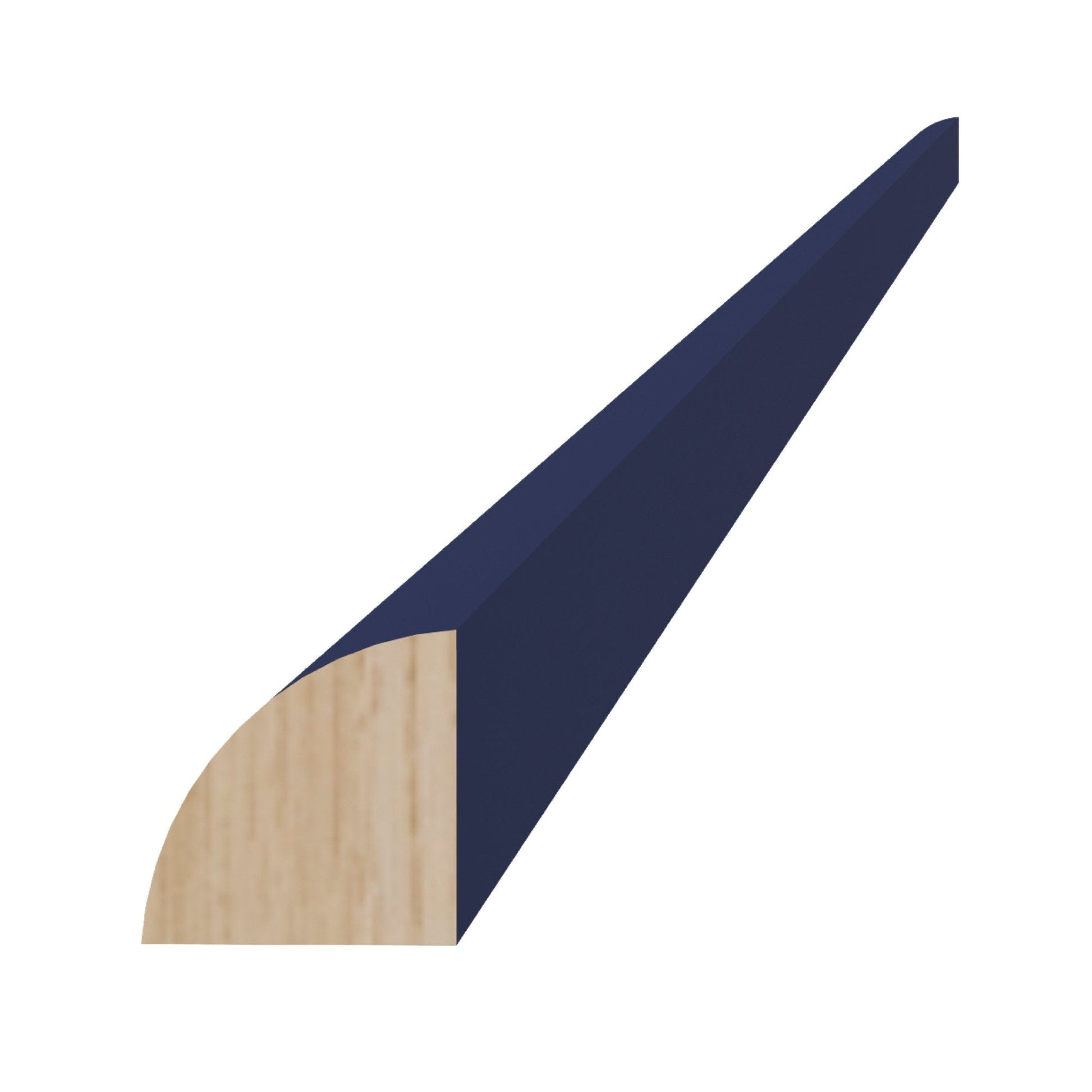 HB - QRM: Indigo Blue Shaker 96"W x 3/4"H x 3/4"D Quarter Round Shoe Molding - NextCabinets