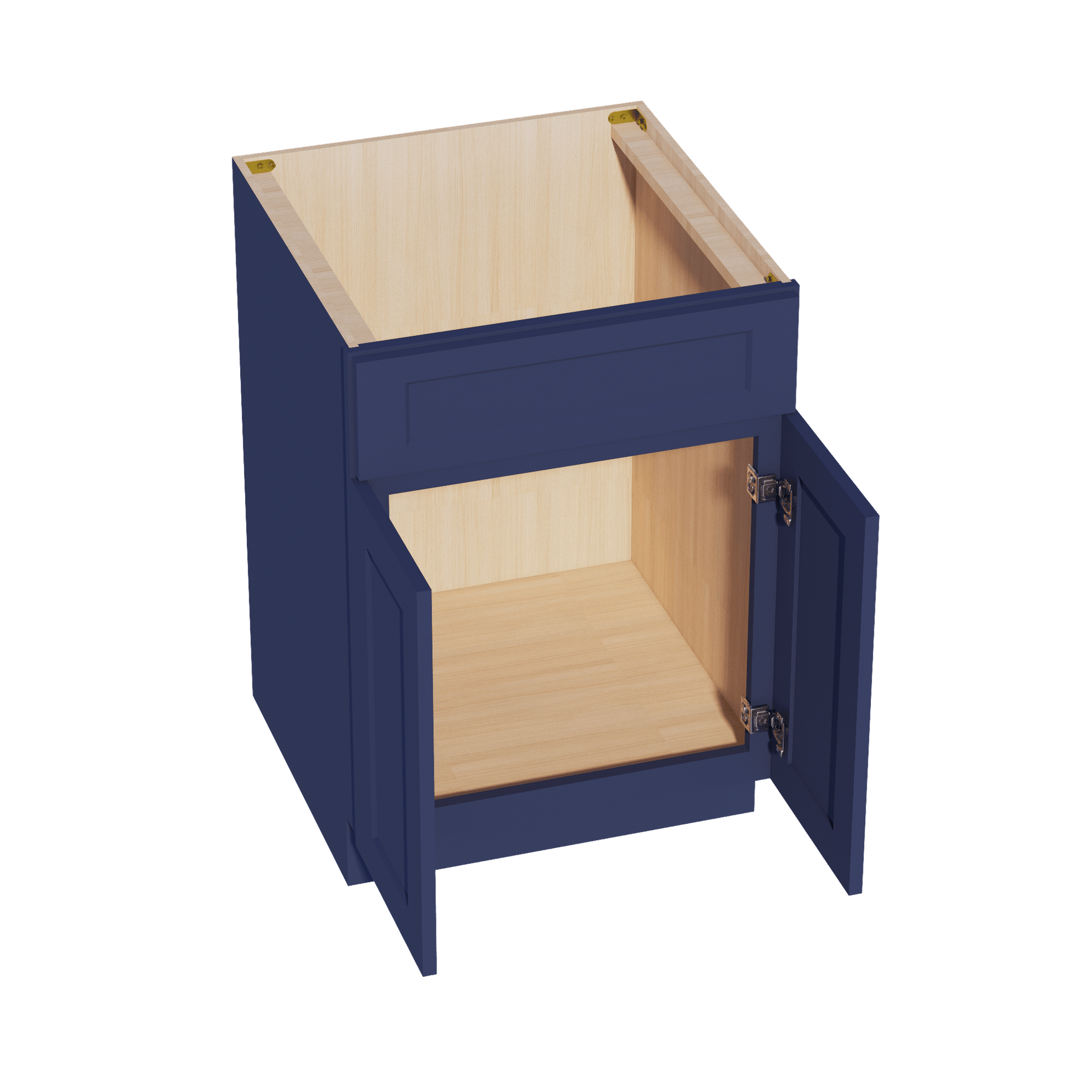 HB - SB24: Indigo Blue Shaker 24" 2 Doors 1 False Drawer Sink Base Cabinet - NextCabinets