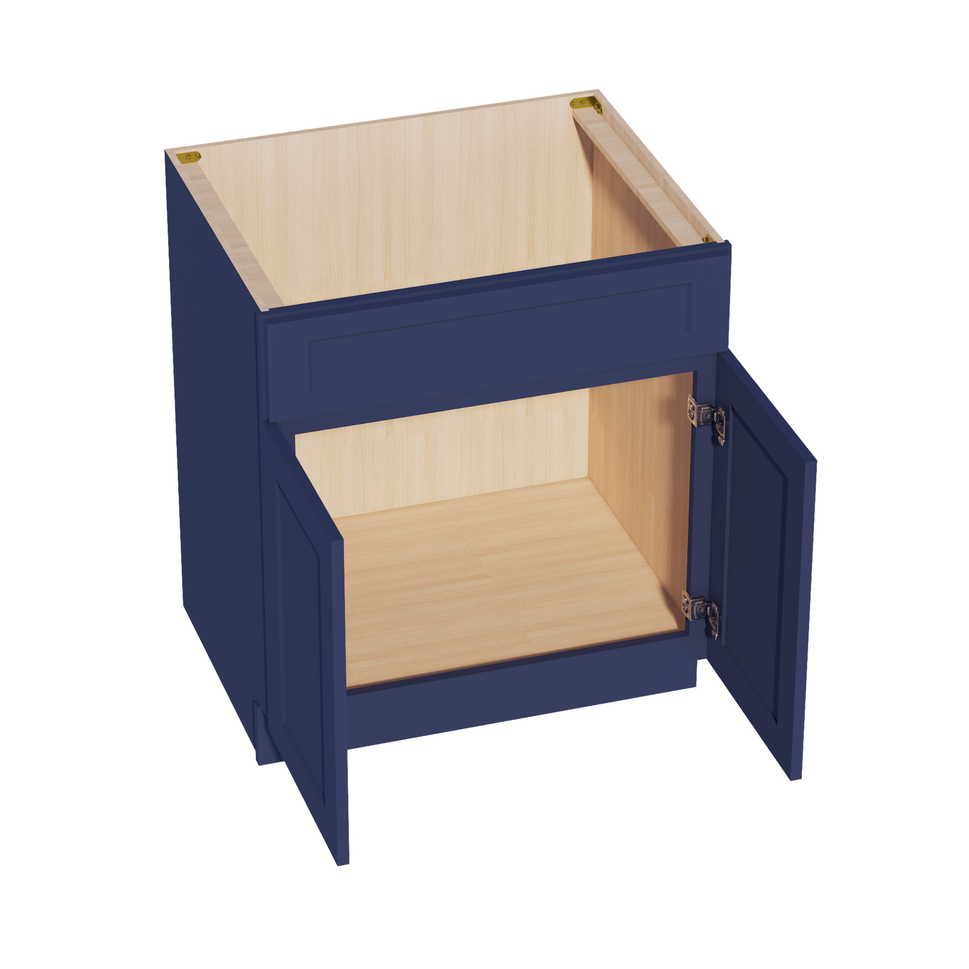 HB - SB30: Indigo Blue Shaker 30" 2 Doors 1 False Drawer Sink Base Cabinet - NextCabinets