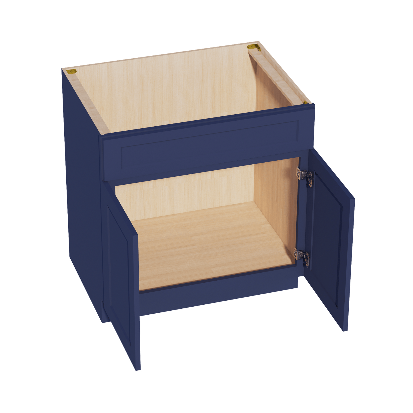 HB - SB33: Indigo Blue Shaker 33" 2 Doors 1 False Drawer Sink Base Cabinet - NextCabinets